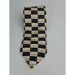 Mens Tie Atlanta Yellow Wings H Stockton Silk Blue